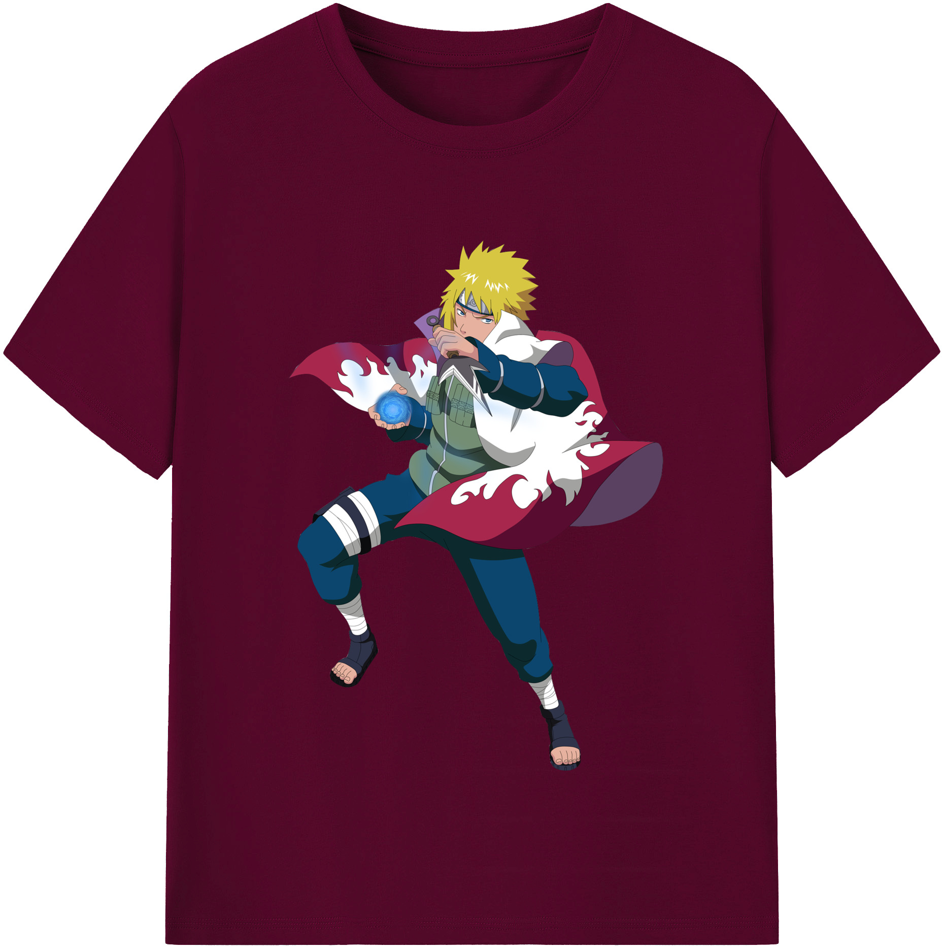 （画像用） NARUTO -ナルト- 波風 ミナト Namikaze Minato レディースカジュアルプリントTシャツ（綿100％）